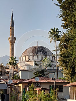 View from Alanya city Turkey - Mohammedan temple of worship - mosque