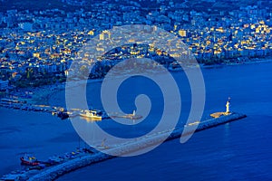 View of Alanya coastline and pier