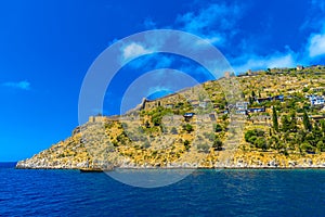 View on Alanya fortress from seaside