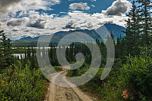 View of Alaskan Mountain Range in Denali National Park, Alaska