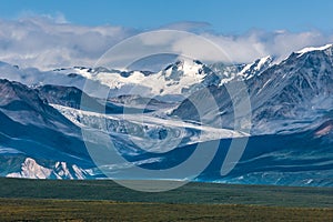 View of Alaskan Mountain Range in Denali National Park, Alaska