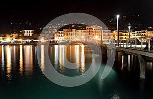 View of the alassio promenade from the pier