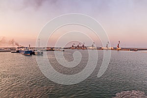 View of Alat ferry terminal, Azerbaij