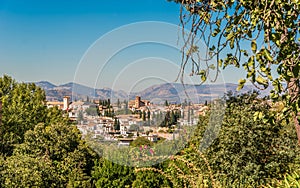 View at the Albaicin district in Granada, Spain