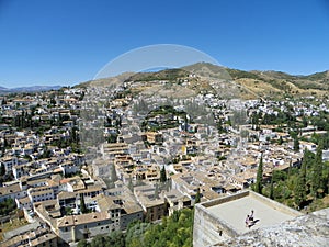 View of Albaycin in Granada from Alhambra photo