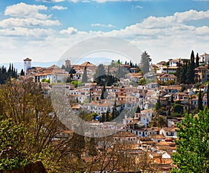 View on the Albayzin, Granada, Andalusia, Spain