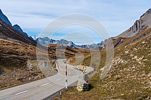 View of the albula pass in grisons, switzerland, europe photo