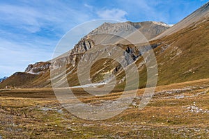 View of the albula pass in grisons, switzerland, europe