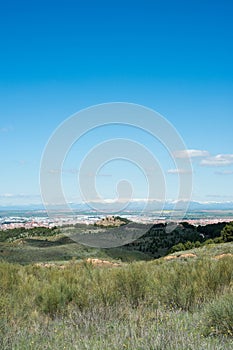 View of Alcala de Hernares from a hill at Los Cerros Park. Madrid photo