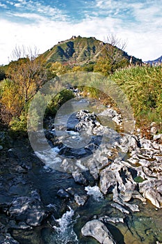 View of the Alcantara river in Sicily