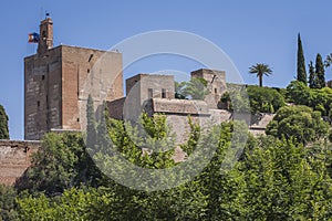 View of the Alcazaba of the Alhambra from Torres Bermejas