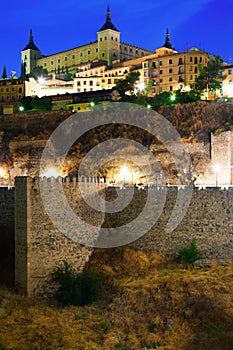 View of Alcazar of Toledo in night