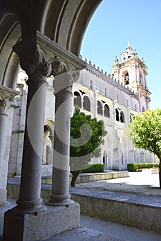 View of AlcobaÃ§a`s main Tower Through Arches