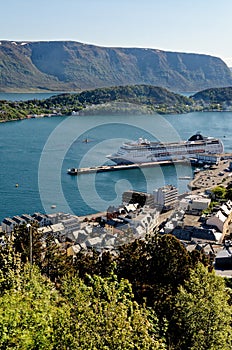 View of Alesund Port with cruise ships - Norway