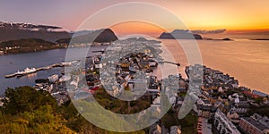 View of Alesund at sunset