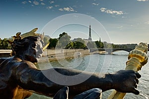 View from Alexandre III bridge in Paris