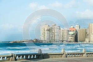 View of Alexandria harbor, Egypt