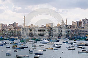 View of Alexandria harbor, Egypt