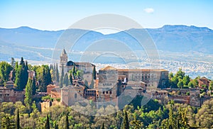View of the Alhambra from the Albayzin, Granada, Andalusia, Spain photo
