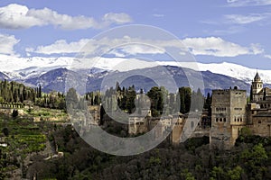 View of the Alhambra in Granada, from the historic Arab quarter of Albaicin