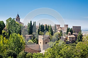 View of Alhambra Palace in Granada in Spain