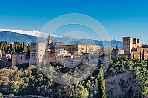 View of Alhambra Palace in Granada, Spain in Europe