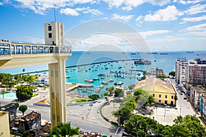 View of All Saints Bay in Salvador, Bahia, Brazil