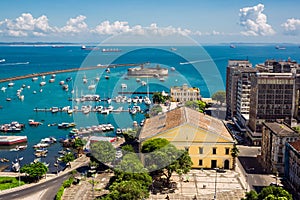 View of All Saints Bay in Salvador, Bahia, Brazil photo