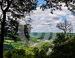 The view of the Allegheny River from the Tidioute overlook in Warren County, Pennsylvania, USA