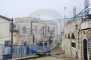 View of alley in old Safed photo