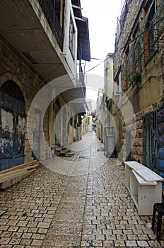 View of a alley in old Safed photo