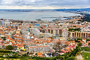 View of Almada city near Lisbon