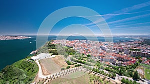 View of Almada city near Lisbon - Portugal timelapse