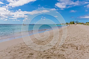 A view along Carlisle beach in Bridgetown, Barbados