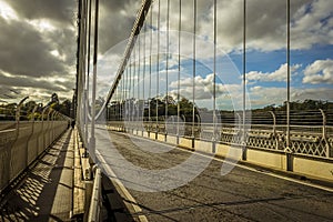 A view along the Clifton Suspension bridge over the River Avon
