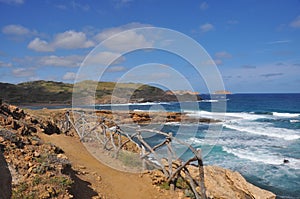 View along coast on Spanish island Menorca