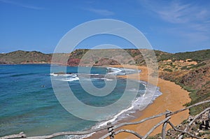 View along coast on Spanish island Menorca