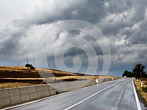 View along country road