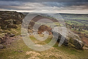 View along Curbar Edge towards Froggatt's Edge