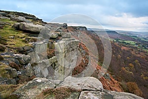 View along Curbar Edge towards Froggatt's Edge in background