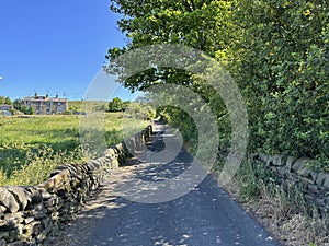 View along, Goose Nest Lane, on a summers day in, Sowerby Bridge, Yorkshire, UK