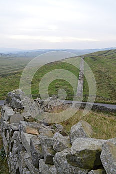 View along Hadrians Wall Northumberland