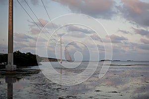 The view along Highway No 1 in Florida Keys