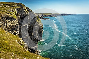 A view along the Pembrokeshire coastline from the Green Bridge of Wales