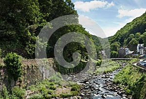 View along the River Lyn at Lynmouth