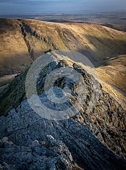 View along Sharp Edge on Blencathra