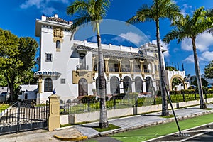 A view along the side of Constitutional Avenue in San Juan, Puerto Rico