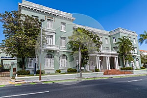 A view along the west side of Constitutional Avenue in San Juan, Puerto Rico