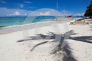 View along White Beach, Boracay Island, Philippines
