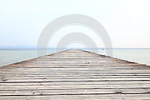 The View Along a Wooden Pier on Lake Garda
